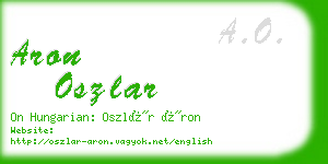 aron oszlar business card